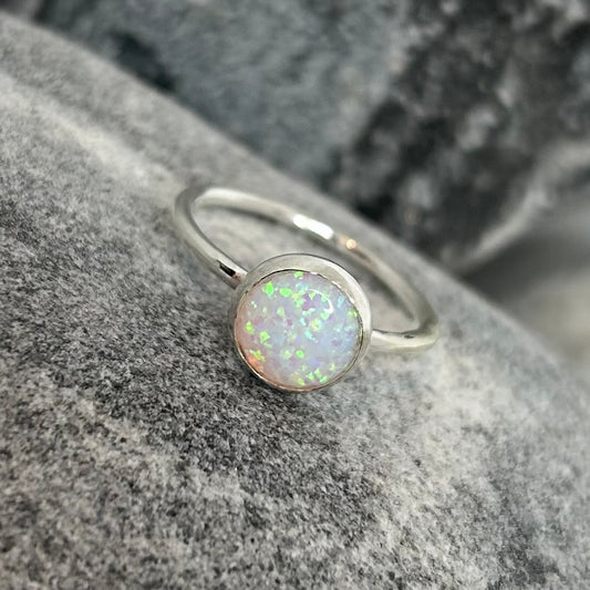 SIGNATURE OPAL STERLING SILVER RING